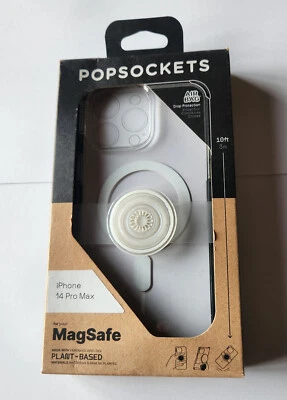 NEW PopSockets Plant-Based CLEAR Case wth MagSafe iPhone 14 Pro Max in Retail Pk