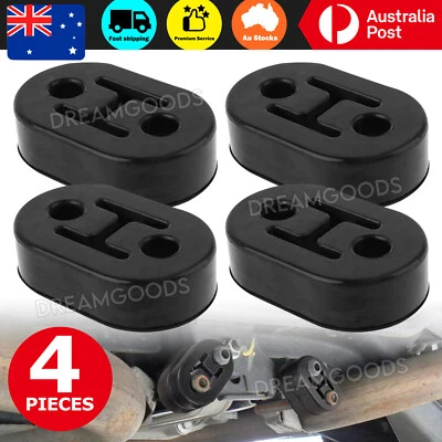 4Pcs Universal Polyurethane Rubber Exhaust Hangers Adjustable Muffler Black - image 1 of 4