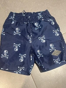 Joules Kids Navy Swim Shorts Skull and Bones Size 6T - Picture 1 of 5