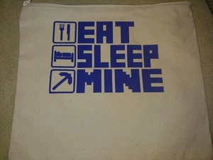 11x9 Canvas Pouch - Minecraft Eat/Sleep/Mine - Picture 1 of 1