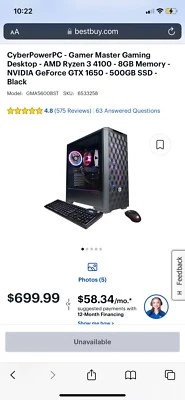 Cyberpower PC Gaming Desktop, Keyboard, & Mouse - Image 1 of 3