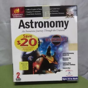 ASTRONOMY Compton's Learning 1999 de colección Windows 2-CD-ROM Set PC multimedia NASA - Imagen 1 de 4