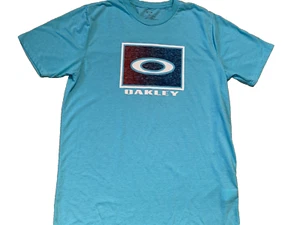 OAKLEY Short Sleeve Men's TEE Sz Large Light Blue Color - Picture 1 of 3
