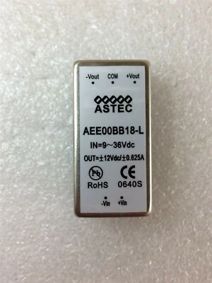 AEE00BB18-L ASTEC DC DC CONVERTER +/-12V 15W 5 PIN ROHS 1 UNIT - Image 1 of 2