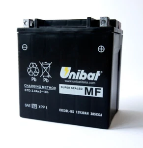 BMW 1000 R100 RT RS 1985 YIX30L-BS REPLACEMENT BATTERY MAINTENANCE FREE UNIBAT - Picture 1 of 6