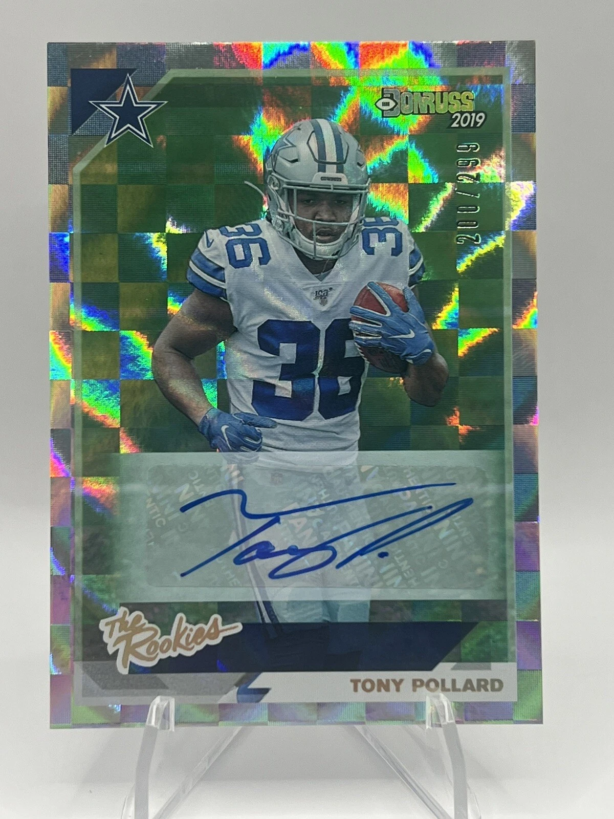 2019 Panini Donruss - The Rookies Autographs #TR-37 Tony Pollard /299 Titans