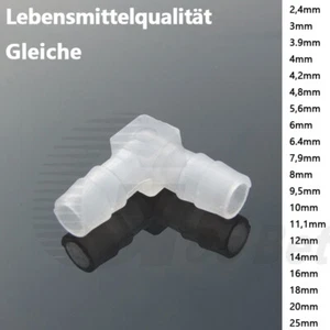 Schlauchverbinder L-Stück 90° Winkel Schlauchtülle Widerhaken Anschluss Plastik - Picture 1 of 9