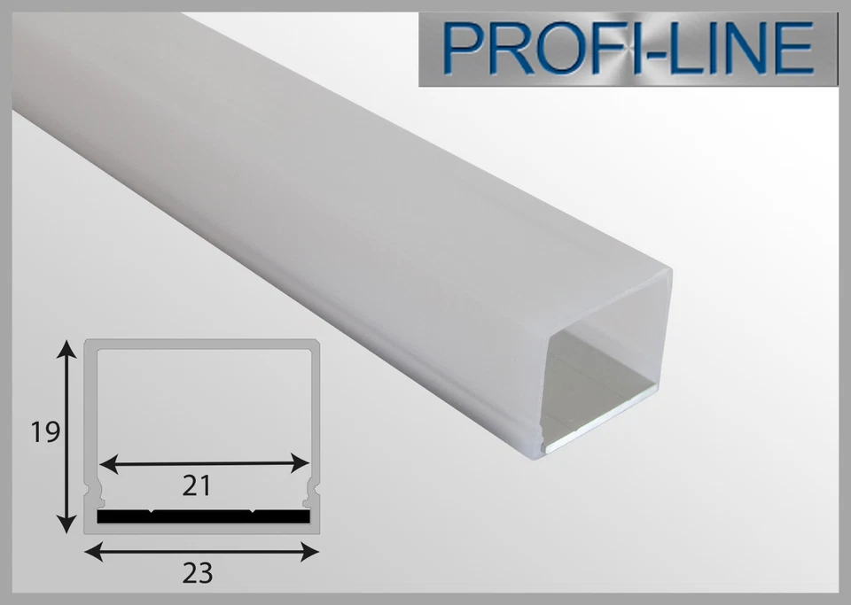 LLV 16,50 €/m Outdoor IP65 Typ B LED Strip Alu Profil Rechteck Leiste Schiene 2m