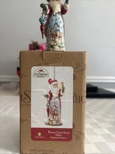 Jim Shore Christmas Santa w/Bell & Winter Town Scene Hanging Ornament ~ 4036337 - Picture 1 of 3