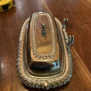 Vintage 1970,s Stainless Covered Butter Dish With Knife Holder - Picture 1 of 9