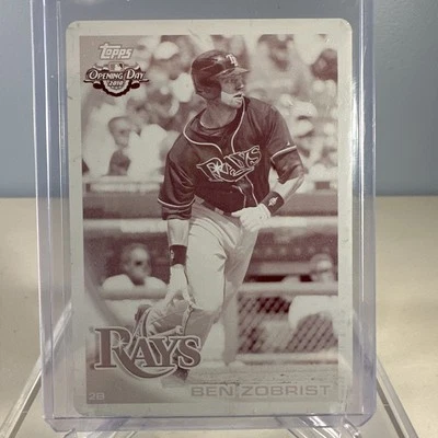 Ben Zobrist 2010 Topps Opening Day 1/1 Printing Plate Magenta #121 Tampa Rays - Image 1 of 2