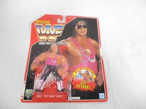 Vintage Wrestler WWF Bret Hit Man Hart w/ Hart Attack MOC 1993 Hasbro NEW SEALED - Picture 1 of 11