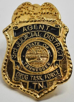 Pin de solapa de agente de la Fuerza de Tarea de Drogas de Tennessee Foto 1 de 2