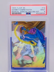 '95 Flair Marvel Annual Holoblast Card #12 Gambit Sabretooth PSA Graded MINT 9 - Bild 1 von 4