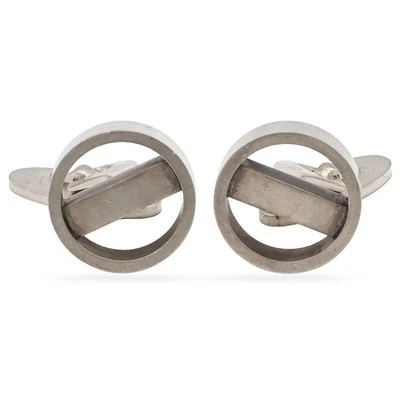 Винтажные мужские запонки из чистого серебра Georg Jensen Дания дизайн No91 - Изображение 1 из 4