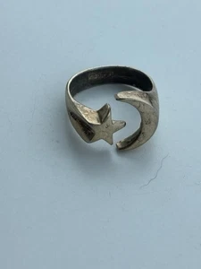 Sterling Moon And Star Ring - Picture 1 of 2