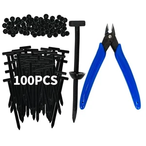 100-Pack Heavy-Duty Self-Locking Nylon Cable Ties with Flush Cutter Included–... - Picture 1 of 7