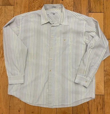 Geoffrey Beene 无皱褶棉长袖 XXL 浅细条纹 — 第 1/4 张图片