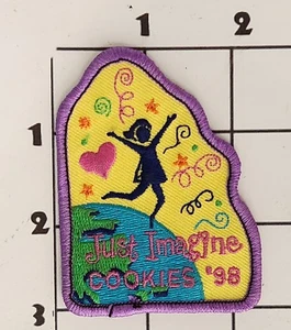Just Imagine Patch 1998 Cookies Girl Scouts USA Uniform Iron On Vintage - Picture 1 of 1