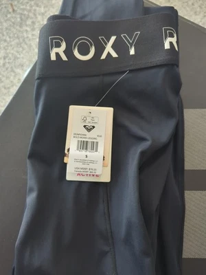 Roxy Frosted S Technical Leggings Women’s Black Size S NWT $75 Athletic Stretch - Imagem 1 de 4