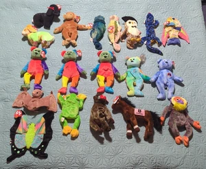 TY Beanie Babies LOT 19 Bears Bat Dogs Frogs Monkies And More Kentucky Derby... - Picture 1 of 19