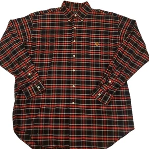 Camisa Lauren Ralph Lauren Para Hombre Talla Mediana Roja Tartán Cuadros Abotonada Manga Larga - Imagen 1 de 9