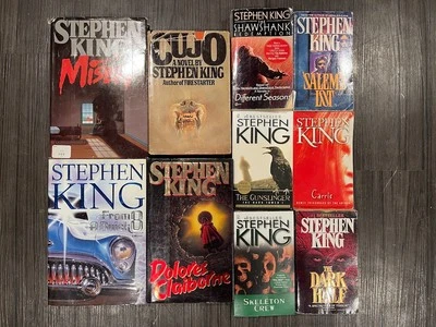 STEPHEN KING Lot of 10! Hardcover and PB, Misery, Salems Lot, Carrie, Cujo - Image 1 of 4