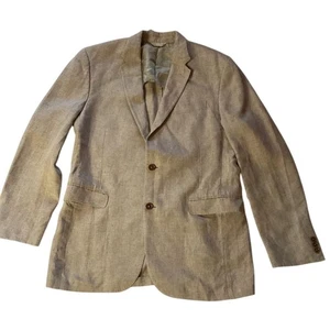 Banana Republic Men's Khaki Linen Slim Blazer Jacket Size 40R - Picture 1 of 12