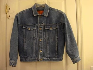 VINTAGE CALVIN KLEIN SILVER BUTTONS WESTERN BIKER DENIM JACKET SIZE S - Picture 1 of 7