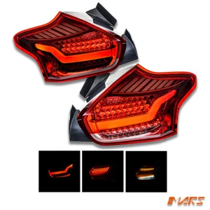 Clr Red 3D Stripe Bar Tail lights & LED Indicators for Ford Focus LZ Hatch 15-18 - Bild 1 von 8