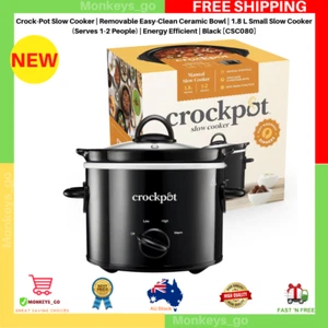 Crock Pot Slow Cooker Removable Easy Clean Ceramic Bowl 1.8 L Small Slow Cooke - Picture 1 of 8