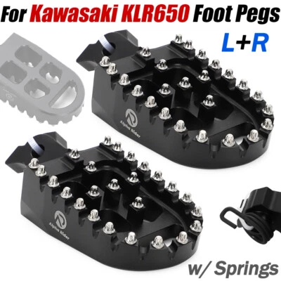 For Kawasaki KLR 650 Foot Pegs with hardware KLR650 Traveler Adventure 1987-2023 - Image 1 of 4