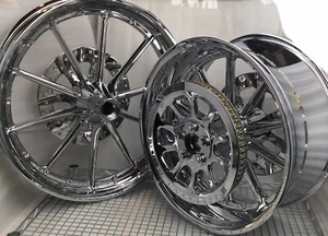 Harley Breakout Softail 2013 -24 Wheels Custom RIMS PULLEY & BEARING EXCHANGE - Picture 1 of 14