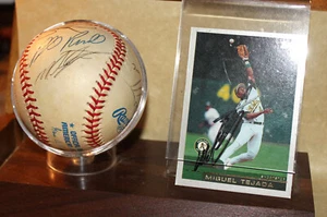 Autographed Official MLB Baseball, MIGUEL TEJADA, PEDRO BOURBON + 4 In Case - Picture 1 of 4