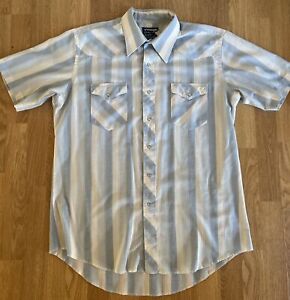 Vintage Wrangler Shirt Size 17  Pro Rodeo Collection  Pearl Snap Western