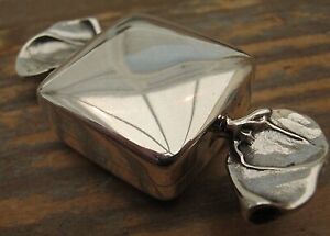 Beautiful Birmingham Hallmarked Sterling Silver Sweet Shaped Box - Love Token