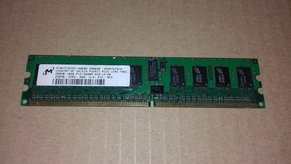 256MB PC2-3200R Reg ECC RAM Server Micron MT9HTF3272Y-40EB2 DDR2 DIMM 240pins - Imagen 1 de 1