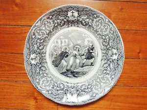 Assiette en faïence Vieillard Bordeaux Jésus rencontré mère III station XIXeme - Bild 1 von 2