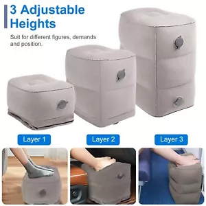 Foot Inflatable Rest Adjustable Travel Footrest Air Pillow Car Leg Relax Cushion - Picture 1 of 12