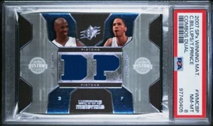 2007 SPx Dual Game Worn Patch #Wmcbp Tayshaun Prince \ Chauncey Billups PSA 8 - Picture 1 of 2