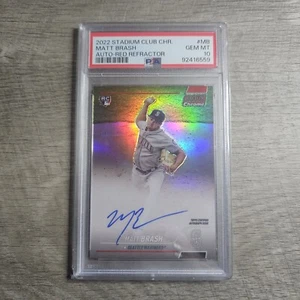 2022 Topps Stadium Club Chrome Matt Brash Red Auto /5 PSA 10 - Picture 1 of 2