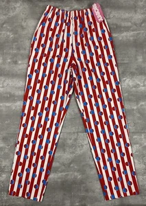 vintage 80s SEARS PRINTED PANTS STRIPES CIRCLES JUNIORS M RED WHITE BLUE AOP - Picture 1 of 11
