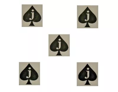 SEXY JEWELS Confezione da 5 - Mini Jack of Picche Fetish Tatuaggio Temporaneo BBC Cuckold Gay GRATIS P&P