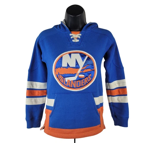 CCM NY Islanders Kids Jersey Hoodie Embroidered Lace Up Neck Size Small (8) NHL Cover