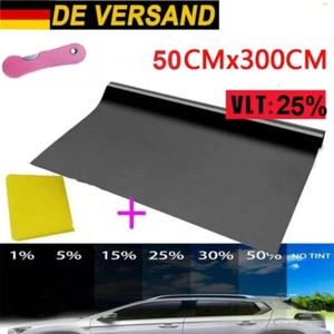 Lámina tintada lámina para lunas lámina de protección solar ultra negra 25% VLT 50x300 cm - Imagen 1 de 8