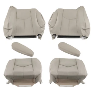 Front Leather Seat Cover Light Tan Fit Chevy Tahoe GMC Yukon 2003-2005-2006 - Picture 1 of 8