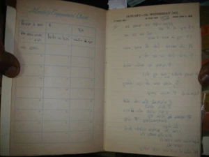 INDIA - DIARY 1972 CONTAIN HAND WRITTEN POEMS IN HINDI USED / EMPTY - Picture 1 of 12