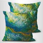  set of 2 rock quartz marble abstract cushion cover for couch 