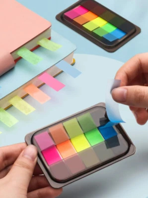 5pcs Colorful Self‑Adhesive Memo Pad – Sticky Notes & Bookmark Markers-NEW - Image 1 of 4