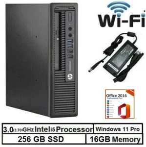 HP Desktop PC Core i5 Upto 3.70GHz 256GB SSD Windows 11 Office 2016 Pro 16GB RAM - Afbeelding 1 van 8